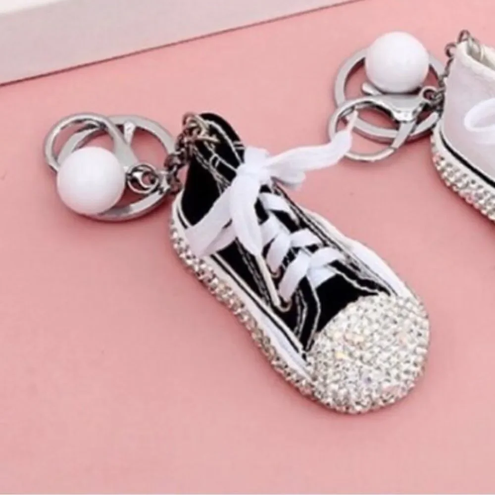 Black Sparkly Shoe Keychain